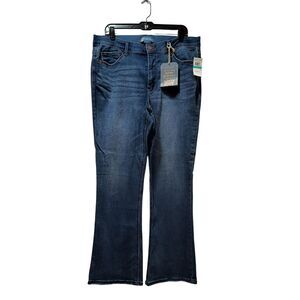 Democracy “Ab”Solution High Rise Itty Bitty Boot Cut Jeans 16 Blue Stretch Denim
